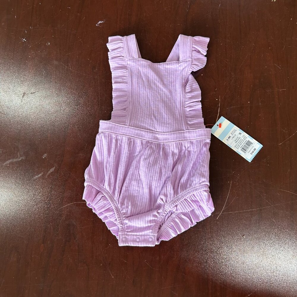 NWT Cat & Jack purple ruffle one piece sleeveless romper